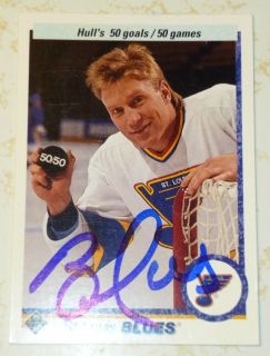 Brett Hull Auto Card Signed Red Wings Blues Autographed