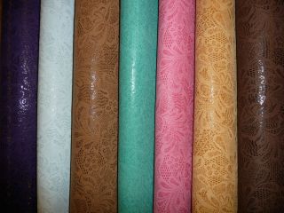 Glittery Lace Look Leather Hides Assorted Colors 8x10 Pick Your 