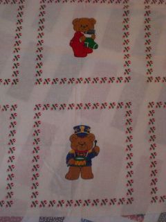 Christmas Teddy Bear Quilt Blocks Patches Fabric Craft Panel