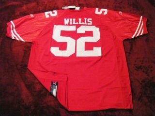 52 Patrick Willis 49ers Red NFL Sewn Jersey Choose Size