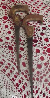 Antique Woodworking Tool Warranted Superior Keyhole Saw 2 PC 1887 w 