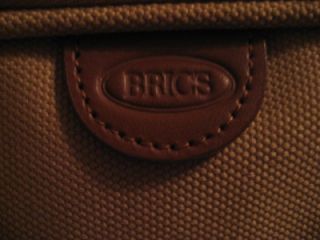 BRICS tan canvas, leather trimmed luggage set with luggage lock and 