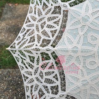 New Ivory Lace Pure Cotton Embroidery Wedding Umbrella ( HS110013 )