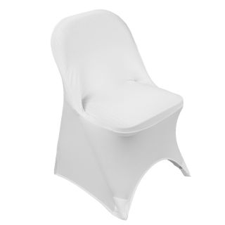   Folding Chair Cover White Wedding Tradeshow Kitchen Shower