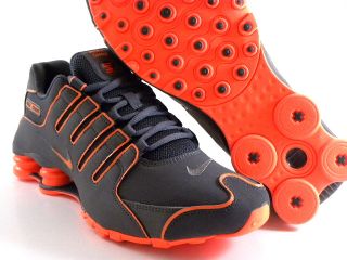 Nike Shox NZ Gray Orange Glow Running Trainers Gym Work Men Shoes 