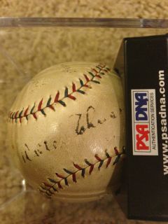 Walter Johnson Autographed Baseball PSA DNA Graded 3 5 PSA Auto Signed 