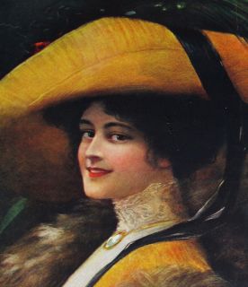   1914 ART NOUVEAU MAIDEN GIRL OF THE GOLDEN WEST J ROSS BRYSON CALENDAR