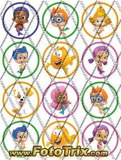 BUBBLE GUPPIES #01 Edible Icing Cupcake Toppers Birthday Decorations 
