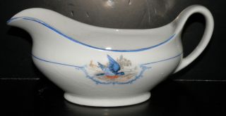  George w s Derwood Blue Bird Gravy Bowl