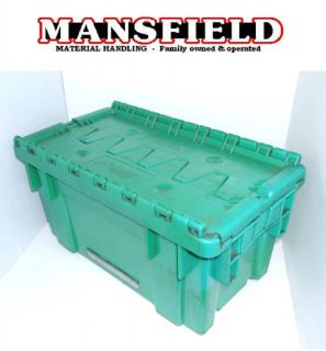 Buckhorn Plastic Totes Attached Lid Stack Nest Bins