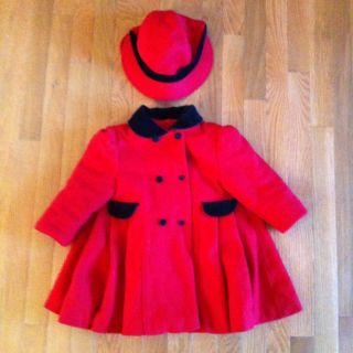  Size 4 Red Jacket with Matching Hat