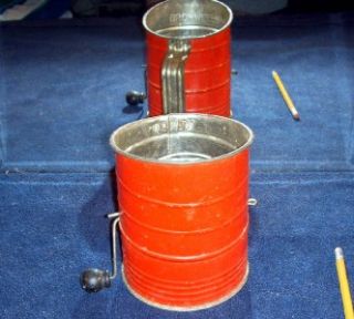 Red Vintage Bromwells Measuring Flour Sifter VGC Screen Very Good 