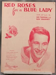 Vintage Sheet Music Red Roses for Blue Lady Perry Como