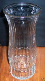 Vintage Vtg E O Brody Co Glass Vase Heavy Ribbed Beautiful Collectors 