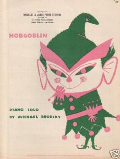 Hobgoblin Halloween Sheet Music 1957 Michael Brodsky