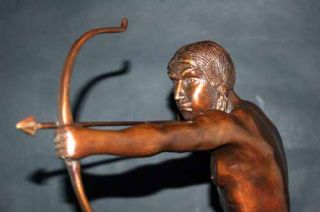 Hunter by P Manship c1914 Real Bronze Indian w Bow