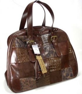 Ladies Bueno Collection Brown Patchwork Handbag New
