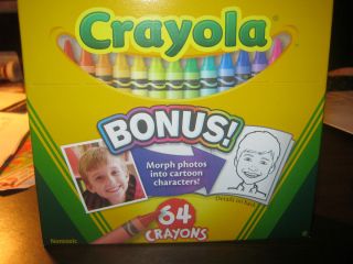 Brand New Box of Crayola Crayons 64 Pack with Built in Sharpener Bonus 
