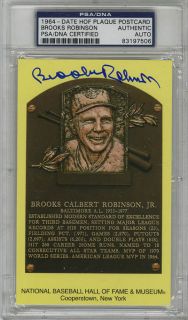 Brooks Robinson Signed Baseball Hall of Fame Plaque Orioles PSA DNA 