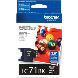 brother lc71bk black ink cartridge yields up to 300 pages for use with 
