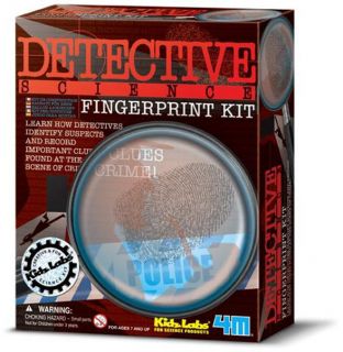 Fingerprint Kit Forensics Detective Police Crime Clues Science Project 