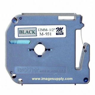 Brother M931 P Touch Label Tape PTouch 1 2 Blk Silver 12mm PT 65 PT 70 