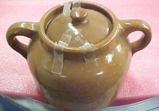 Adorable Bean Pot Stoneware Antique Honey Jar Unique