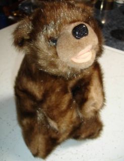 Brown Bear Hand Puppet Grizzly Cub Hands Move Plush New Child Kid 