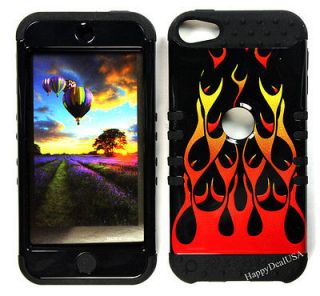   Impact Silicone+Cover Case for APPLE iPod Touch iTouch 5 BK/Flame Red