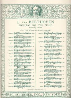 Beethoven Sonatas for Piano Op 27 No 2 Bulow Lebert Schirmer