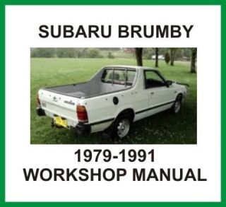 SUBARU BRUMBY WORKSHOP MANUAL 1979 1991 BONUSES MAINTENANCE SCHEDULE 