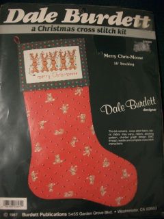 Dale Burdette Merry Chris Moose 16 Stocking Sewing Cross Stitch Kit 