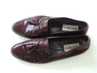 Mario Bruni 11 5N Made In Italy Burgundy Tassel Dress Loafers Nice 