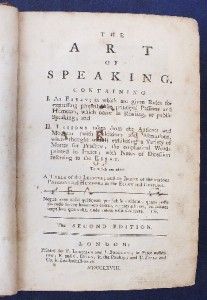 1768 James Burghs Art of Speaking Expression Oration Passions Humours 