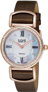 Burgi BUR065BR Swiss Quartz Diamond Strap Womens Watch