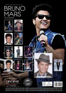 BRUNO MARS 2013 UK WALL CALENDAR BRAND NEW AND FACTORY SEALED RS