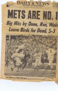 1969 WS Champs New York Mets Daily Newspaper 10 17 1969