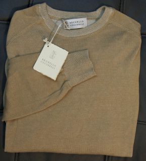 Brunello Cucinelli Light Sweater Dark Yellow Small S MADE IN ITALY NEW 
