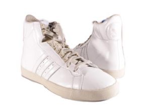 Adidas White Clay Winetta Hi Top Leather Sneakers Womens Shoes