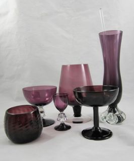 Bryce Aquarius Amethyst Purple Glass Champaign Sherbet Cordial Lot Bud 