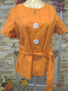Apostrophe Jacket Blazer Orange Stretch LG BTNS XL