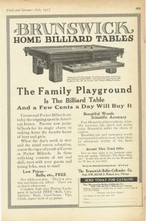 1917 Brunswick Balke Billiard Table Baby Grand Pool Sport Game Play 