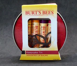 Burts Bees Assorted Lip Balms in Keepsake Tin 4 Balms