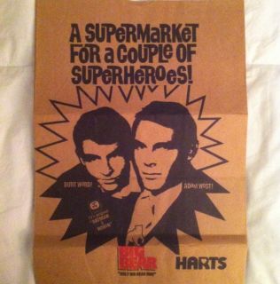   1960s Batman Grocery Bag Harts Promotional Adam West Burt Ward
