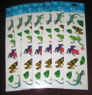 Frogs Lizards Scrapbook Stickers Wholesale Lot 7 Packages New Bubblets 