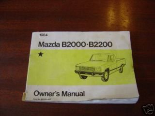  1984 Mazda B2000 B2200 Owners Manual Used