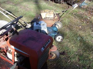 Rugg Riding Mower Two Push Mowers Antique Old