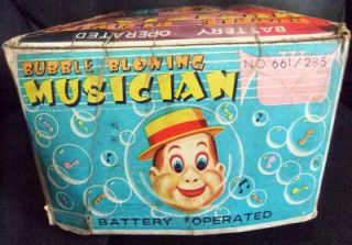 vintage battery op bubble blowing musician box only
