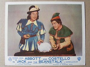 Bud Abbott Lou Costello golden eggs color FOH card 1952 Jack and the 