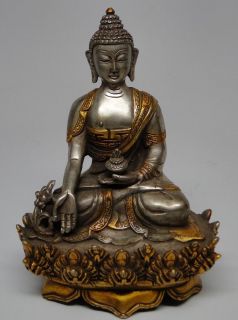   Temple Gold Silver Gilded Copper Bronze Buddha Statue Sakyamuni
